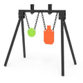 Height-Adjustable AR500 Steel Shooting Targets Set with Stand - Silhouette & Gong