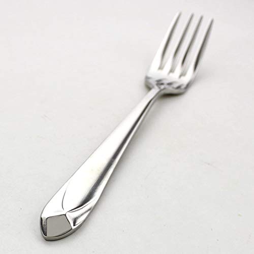 Stainless Steel Dinner Forks Set of 8 Heavy Duty Flatware with Diamond Pattern