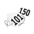 Equestrian Number Set 101-150 with String - Small Rectangular Rider ID Tags, Waterproof, 50 Pack