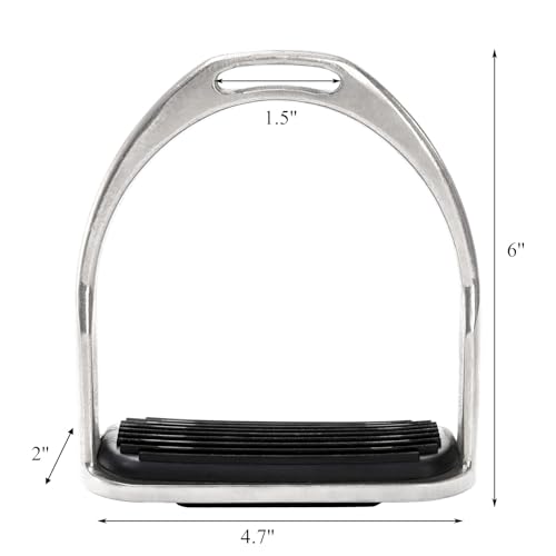 2 Pack Metal Horse Stirrups with Rubber Pads for Trail & Training Riding