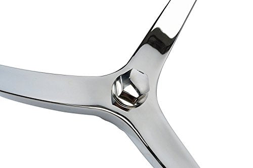 Stainless Steel Boat Steering Wheel 13.5 Inch 3 Spoke Marine Helm with Turning Knob
