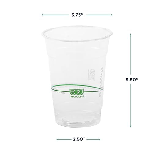 Eco Products GreenStripe 16 oz Disposable Clear Cold Cups - 1000 Count