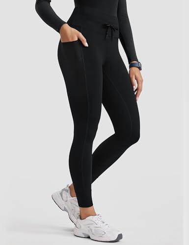 High Waisted Scrub Leggings 25 Inches - Large Black | Medical Workwear