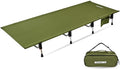 MARCHWAY Army Green Portable Folding Camping Cot Bed with Lever Lock, Lightweight