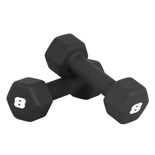 8 lb Pair Neoprene Dumbbells with Non-Slip Hex Design - CAP