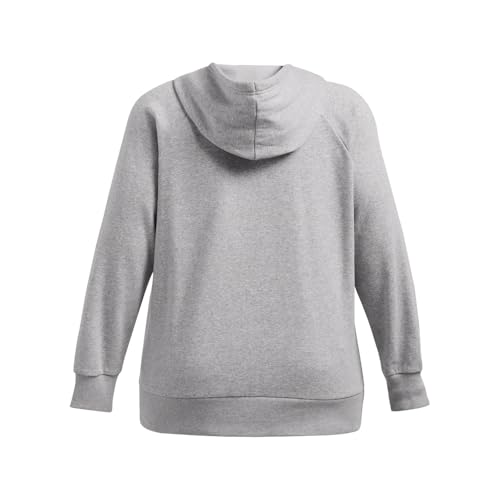 Under Armour Women's Rival Fleece Hoodie Medium Light Gray White Logo