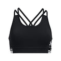 Under Armour Girls' Armour HeatGear Mid Impact Sports Bra - Large, Black/White
