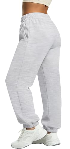 Women's Oversized Drawstring Lounge Sweatpants with Pockets - Small / Chestnut Brown