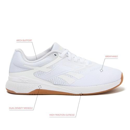 Reebok Nano X5 Women's Cross Training Sneakers White/Grey 7.5