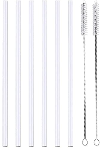 Hydro Flask Wide Mouth Replacement Straws 6-Pack with 2 Cleaning Brushes