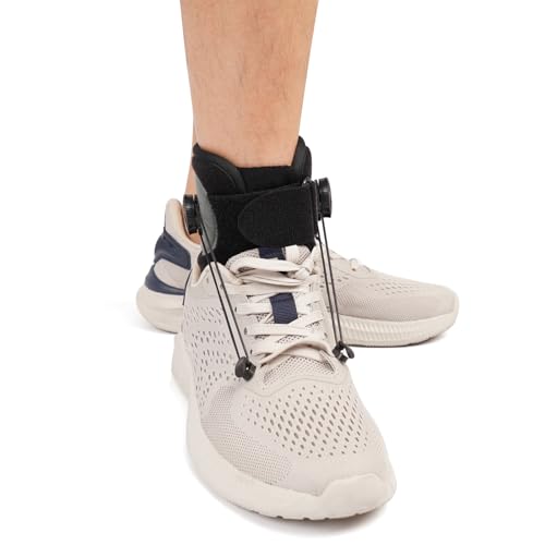 JOMECA Large Foot Drop Brace with Dual-Dial Support for Walking - Adjustable Tension, Shoe Compatibility