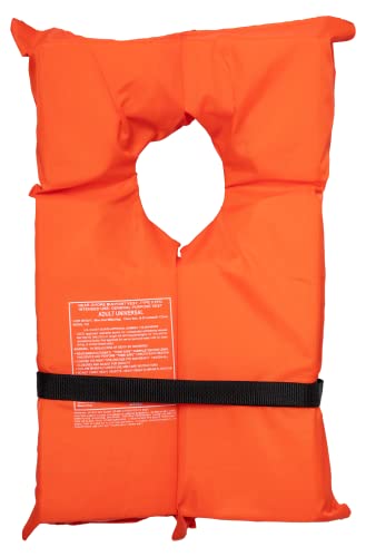 Orange Adult US Coast Guard Approved Type II Keyhole Life Jacket - Open Side Flotation Vest