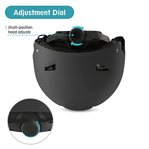 Adult Skateboard Helmet with Protective Gear Set Black Large (Head 22-23 inch)