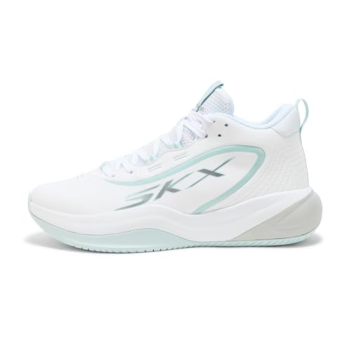 Skechers Men's SKX League High Top Basketball Sneakers 11 White Light Blue