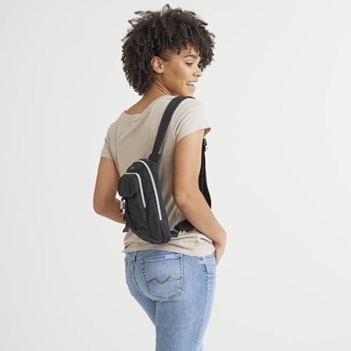 Vera Bradley Women's Performance Twill Utility Sling Backpack, Black, One Size