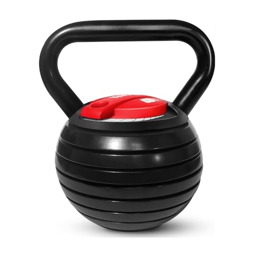 Yes4All Adjustable Kettlebell Set 40 lbs for Strength Training, Cast Iron, Easy Switch