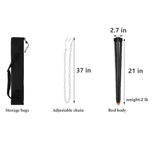 Camping Tripod for Cooking with Adjustable Height and Chain - Durable Aluminum Alloy