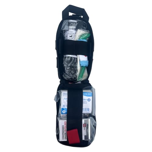 Rescue Essentials Black Mini Rip-Away IFAK First Aid Kit with Contents
