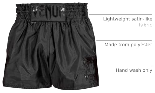 Unisex Muay Thai Shorts for Adults Small Black - Venum Classic