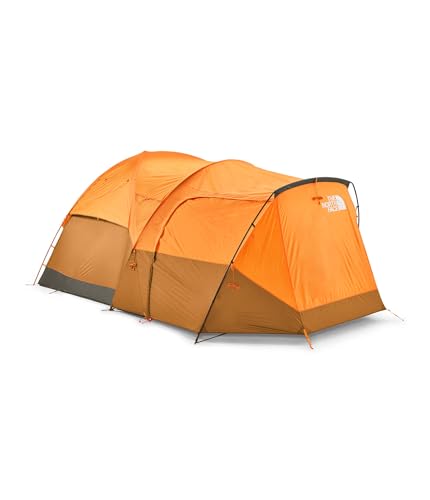 The North Face Wawona 6-Person Camping Tent - Water-Resistant, Spacious, Easy Setup, Orange/Tan/Green Variation