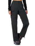 Women's Convertible Hiking Pants - Lightweight, Black, Large