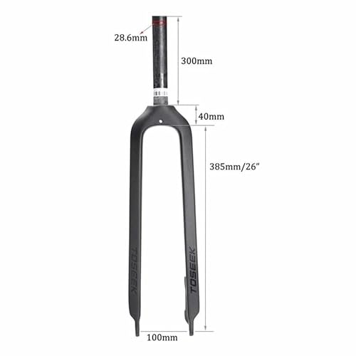 BestParts 26-Inch Full Carbon MTB Rigid Front Fork 1-1/8" Disc Brake Lightweight