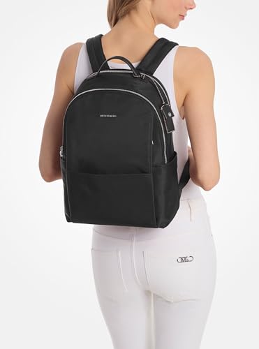 Michael Kors Sable Large Backpack for Women - One Size, Black with Silver Hardware
