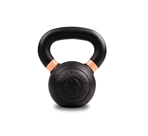 Rage Fitness Powder Coated Kettlebells for strength traininig, conditioning and cross training, Lb and KG Markings, 4 KG