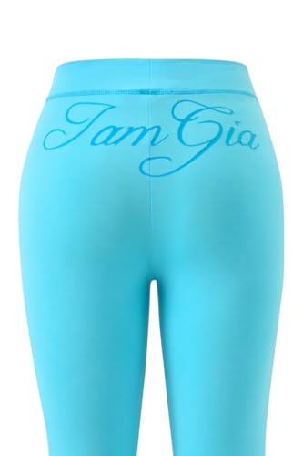I.AM.GIA Women's Neon Blue Flare Leg Trackpants Small Semi Sheer Low Rise