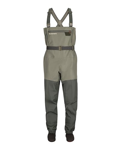 Simms Men's Tributary Stockingfoot Fishing Waders - Breathable Waterproof Chest, Basalt / Medium / 9-11