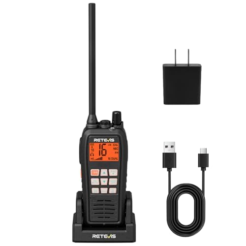 Retevis RM15 6W Marine VHF Radio Waterproof Floating with Emergency Light