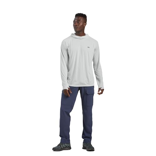 Outdoor Research Men’s Echo Hoodie XL Pebble - Lightweight UPF 15 Sun Shirt, Moisture-Wicking & Breathable