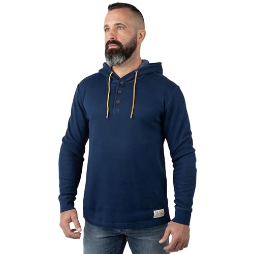 Field & Stream Men's Double Reed Hoodie XL Navy Blue Thermal Casual Sweatshirt