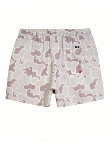 Men's Camo Swim Trunks Large Multicolor Drawstring Board Shorts with Lining