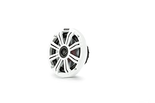 KICKER KM65 6.5-Inch Marine Coaxial Speakers with LED, 4 Ohm, Charcoal & White Grilles
