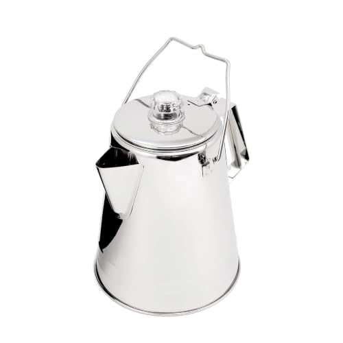 GSI Outdoors 14-Cup Glacier Stainless Steel Percolator Coffee Pot for Camping & Stove