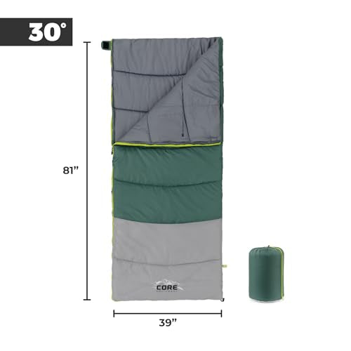 Adult Insulated Sleeping Bag Extra Large 81x39 30°F - CORE
