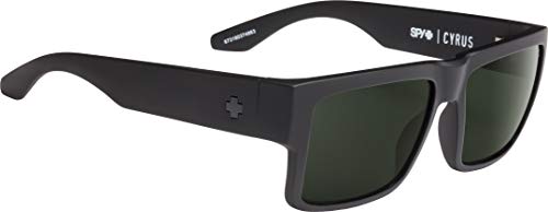 Spy Optic Cyrus Matte Black Square Sunglasses with Color & Contrast Lenses