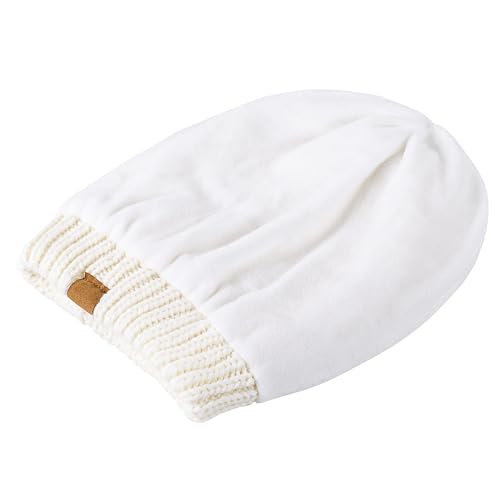 REDESS Oversized Cable Beanie Hat for Men and Women - Black, One Size