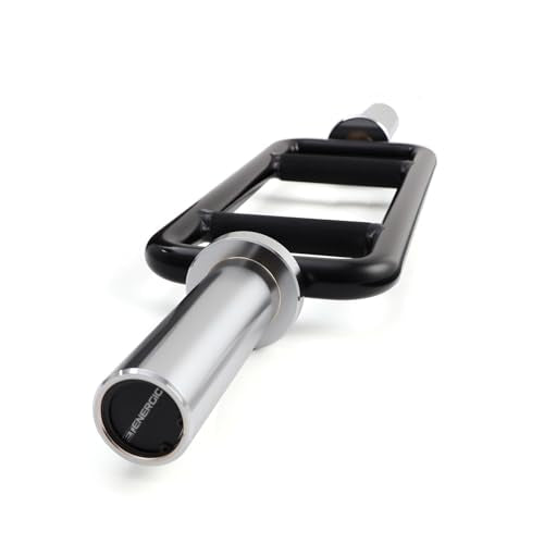 34-Inch Hard Chrome Olympic Triceps Bar with 500LB Capacity - Silver & Black