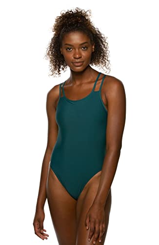 JOLYN Murray Peacock Women's Athletic One-Piece Swimsuit Medium Coverage