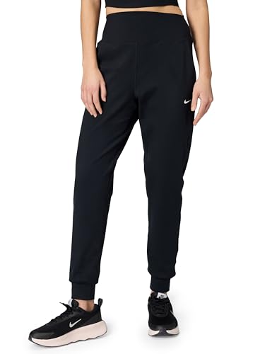 Nike Women's High-Waisted Full-Length Knit Joggers - Medium Black/White