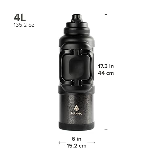 Titan Gallon Water Jug - 135 Oz Hammered Onyx Vacuum Insulated Bottle