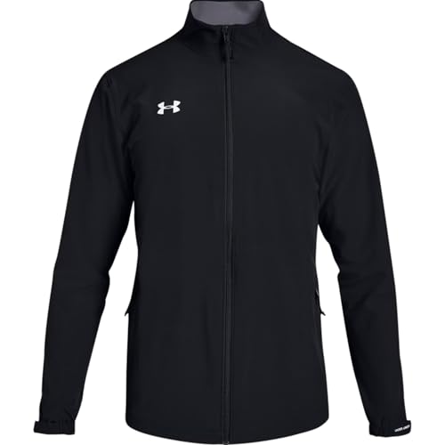 Under Armour Men's Hockey Warm Up Jacket Large Black/White Water-Resistant Breathable