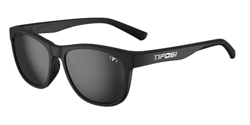 Tifosi Swank Polarized Sunglasses Satin Black Smoke Lens Running Cycling Golf