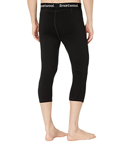 Men's Merino Wool Base Layer Bottoms - All-Season Breathable Pants, Small Black