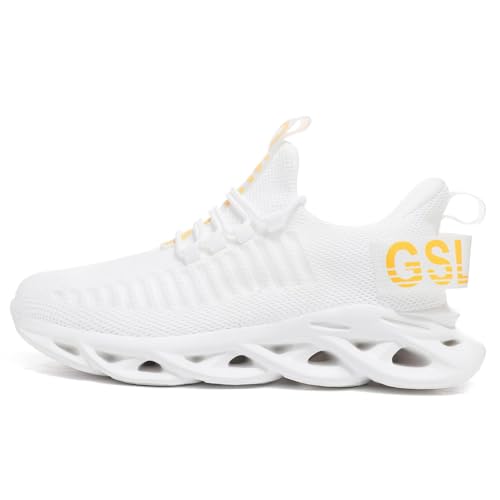 Men's Breathable Slip-On Walking Shoes - White 10.5 Lightweight Casual Sneakers