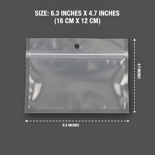 Heavy-Duty Clear Lock Zipper Bait Bags 6.3" x 4.7", Leakproof Dual-Seal for Soft Plastic Lures