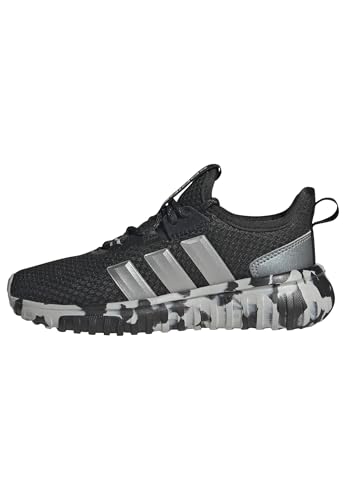 adidas Kids' Kaptir 4.0 Sneakers 2.5 Big Kid Black Grey Metallic Shoes