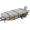 Caminor 14ft Heavy Duty Waterproof Jon Boat Cover with Motor Cover, Gray, B Fits Up to 14ft & 70" Wide